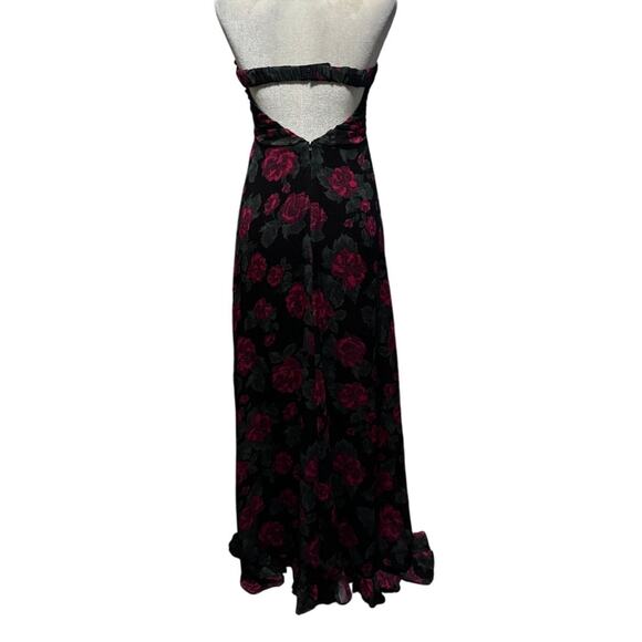 For Love & Lemons Teagan Strapless Floral Maxi Dress Sz S Holiday Winter Wedding - Picture 3 of 8